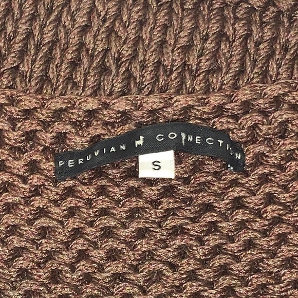 Peruvian Connection Brown Pima Cotton Open Knit Sleeveless Sweater size Small - Picture 8 of 12